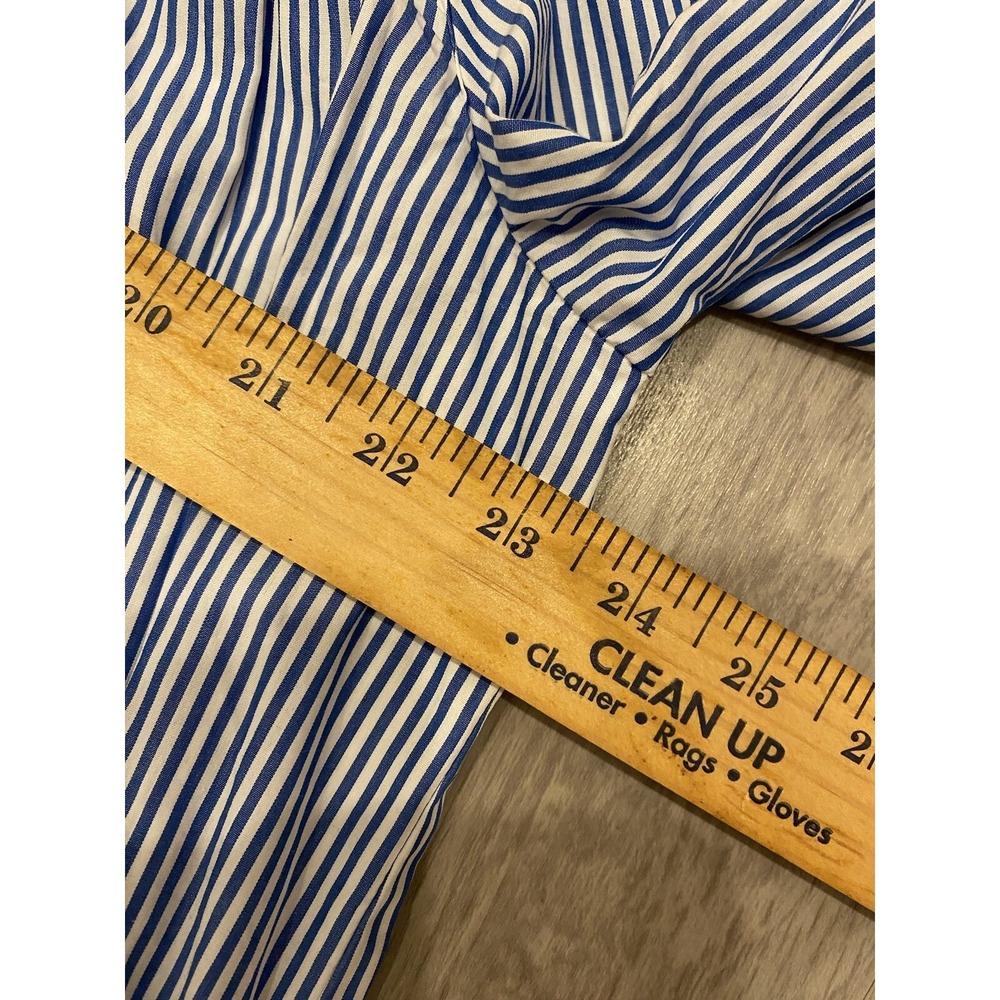 J.Crew Leda Embroidered Blue White Stripe Popover A-Line Dress Size L New NWT - Picture 5 of 9